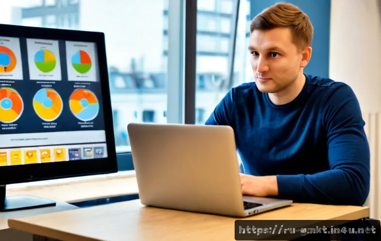 해외마케팅 이직 성공 사례 - Photorealistic success story of a Russian marketing professional in a modern Moscow office, confiden...